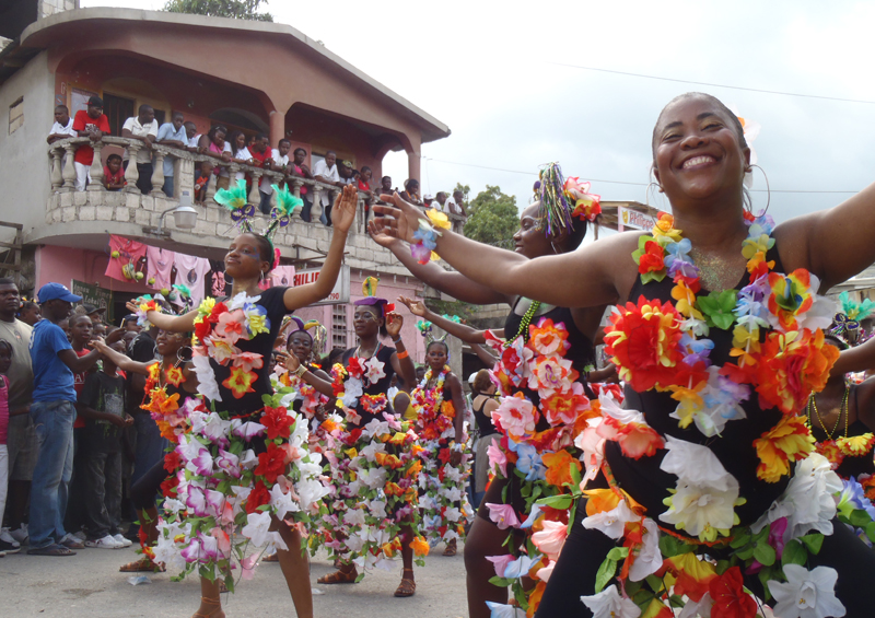 Ladies performing in the Jacmel Carnival, Haiti by Paul Clammer