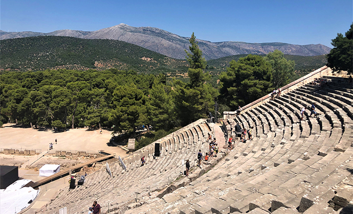 Theatre at Epidavros Peloponnese Kidding Around by Adrian Phillips