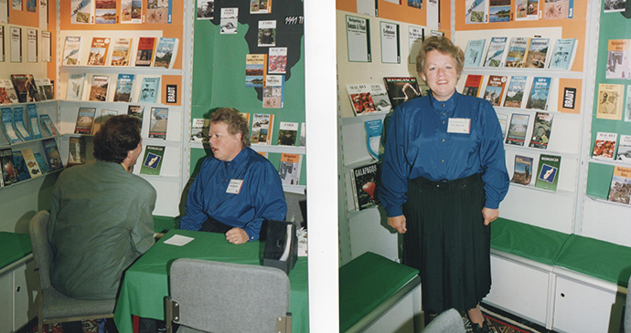 Janet manning the Bradt stand at the Frankfurt Book Fair © Hilary Bradt