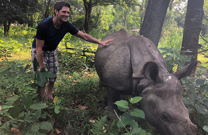 One-horned rhino Nepal by Adrian Phillips