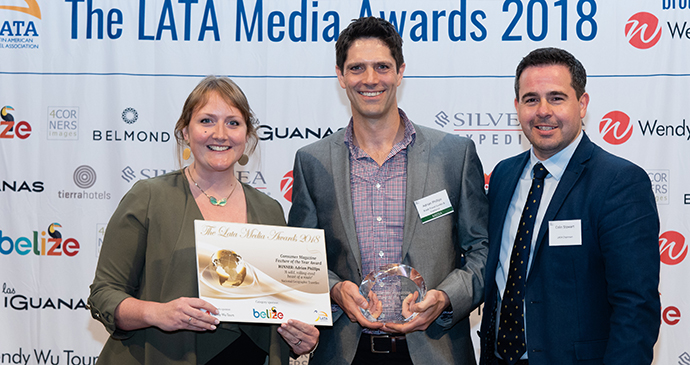 Adrian Phillips accepting his prize at the LATA awards 2018, London © LATA