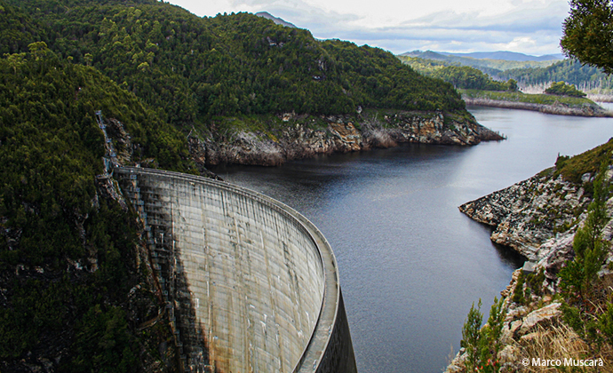 Gordon Dam Tasmania by Marco MuscarĂ