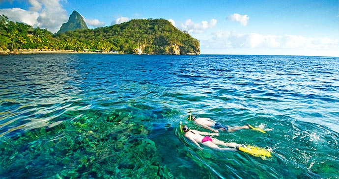 Snorkelling at Anse Chastanet © Saint Lucia Tourist Board